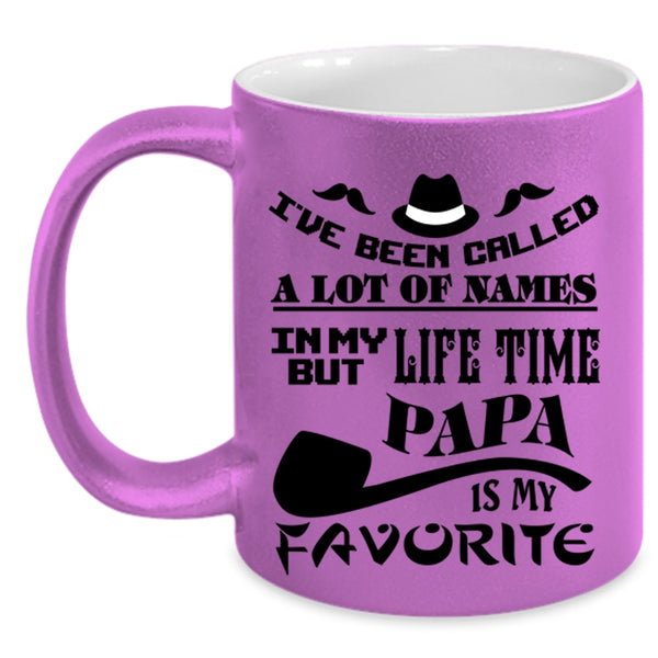 Funny Gift For Papa Coffee Mug, Papa Is My Favorite Name Accent Mug