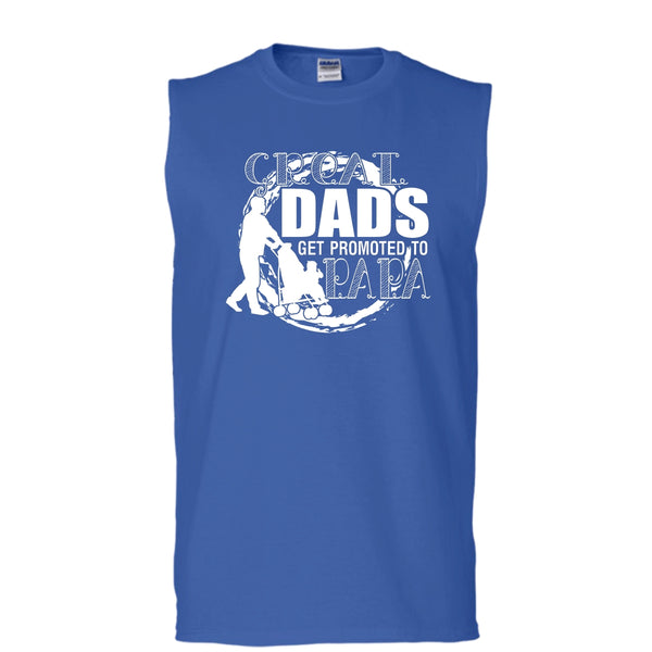 Great Dads Get Promoted To Papa T Shirt, Coolest Papa Tank Top (Men's Cotton Sleeveless)