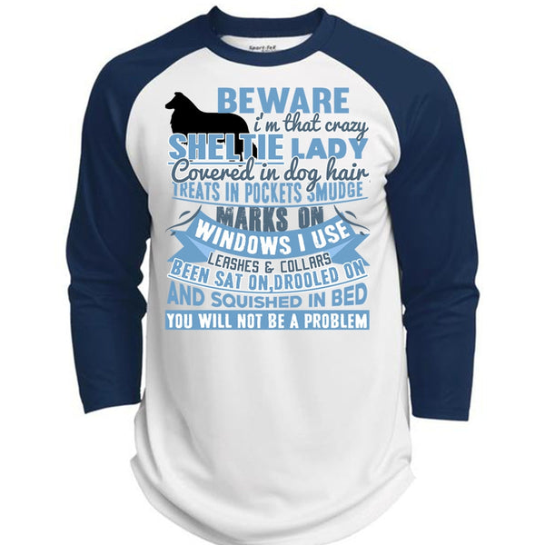 I'm That Crazy Sheltie Lady T Shirt, I Love My Dog T Shirt, Awesome T-Shirts  (Polyester Game Baseball Jersey)