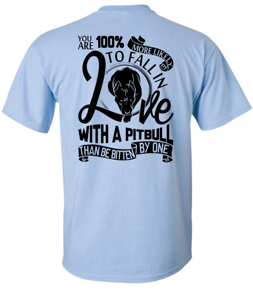 Fall In Love With A Pit Bull T Shirt, I Love Dog T Shirt