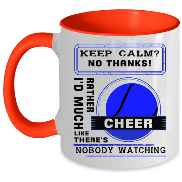 Cool Softball Coffee Mug, I'd Much Rather Cheer Accent Mug