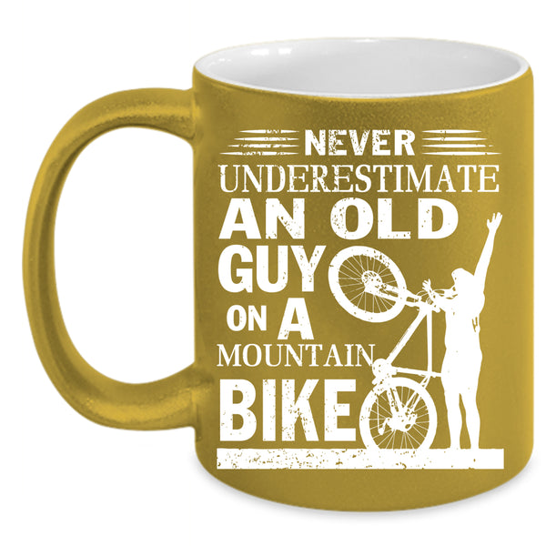 An Old Guy On A Mountain Bike Coffee Mug, Bike Grandpas Coffee Cup