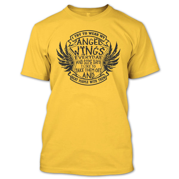 I Try To Wear My Angle Wings T Shirt, Coolest Angels Wings T Shirt