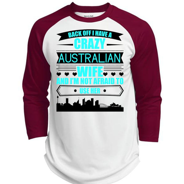 I Have A Crazy Australian Wife T Shirt, I Love Australian T Shirt, Awesome T-Shirts  (Polyester Game Baseball Jersey)