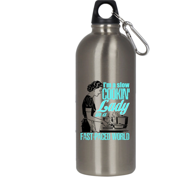 I'm A Slow Cooking Lady 20 oz Stainless Steel Bottle,Funny Gift For My Mom Outdoor Sports Water Bottle