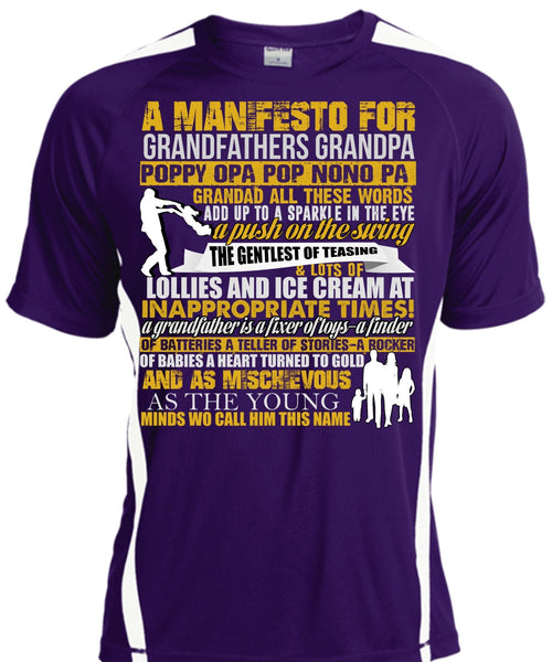 A Manifesto For Grandfathers Grandpa T Shirt, Being A Papa T Shirt, Cool Shirt
