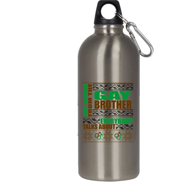 Merry Christmas From The Gay Brother 20 oz Stainless Steel Bottle,Cute Outdoor Sports Water Bottle