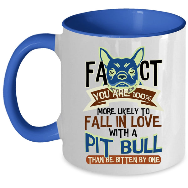 Cute Pit Bull Lovers Coffee Mug, Fall In Love With A Pit Bull Accent Mug