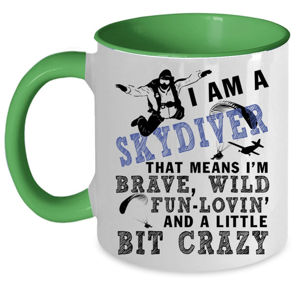 Outdoor Coffee Mug, I Am A Skydiver Accent Mug