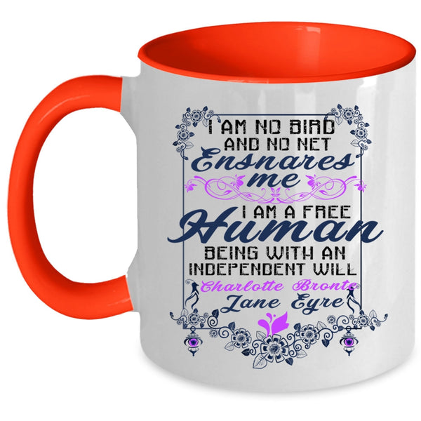 I Am A Free Human Coffee Mug, I Am No Bird And No Net Accent Mug