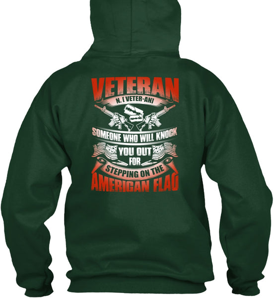 Veteran Who Will Knock You Out T Shirt, American Flag T Shirt