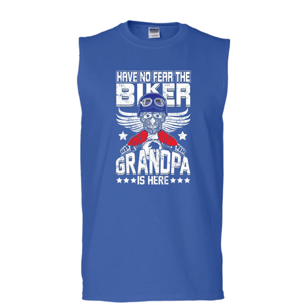Have No Fear The Biker T Shirt, Coolest Biker Grandpa Tank Top (Men's Cotton Sleeveless)