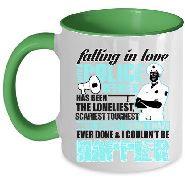 I Love My Police Officer Coffee Mug, Falling In Love With A Police Officer Accent Mug