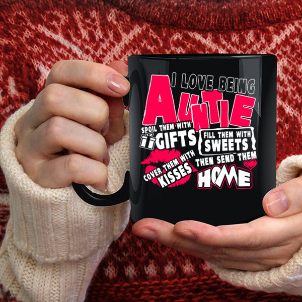 I Love Being Auntie Coffee Mug, Cute Auntie Coffee Cup