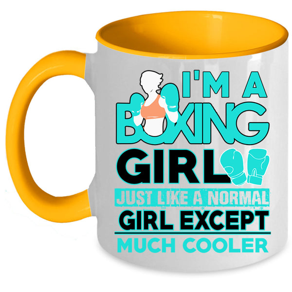 Cool Boxer Coffee Mug, I'm A Boxing Girl Accent Mug