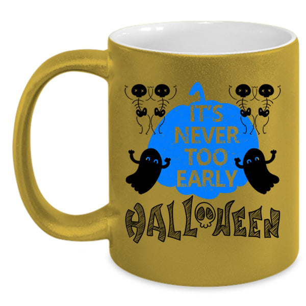 Scary Ghost Coffee Mug, It's Never Too Early Halloween Accent Mug