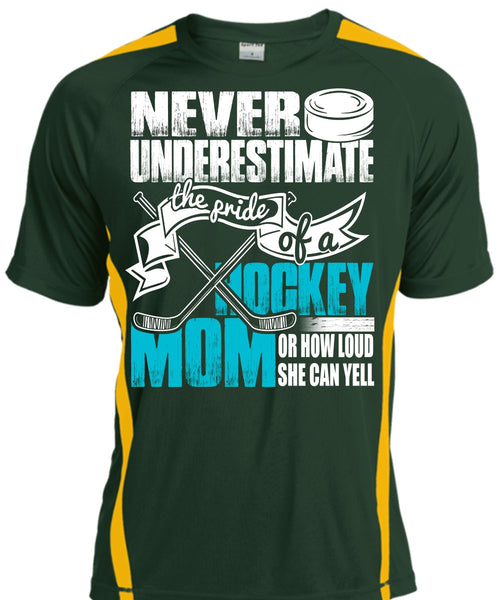 The Pride Of A Hockey Mom T Shirt, She Can Yell T Shirt, Cool Shirt