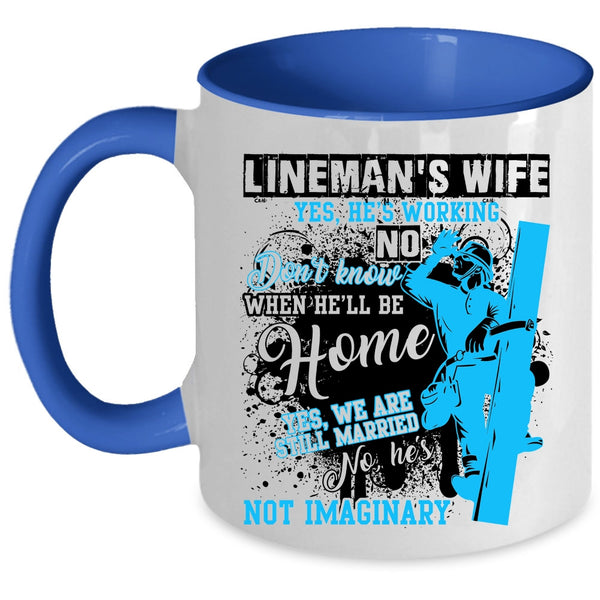 Cute Lineman's Wife Coffee Mug, Lineman's Wife Accent Mug