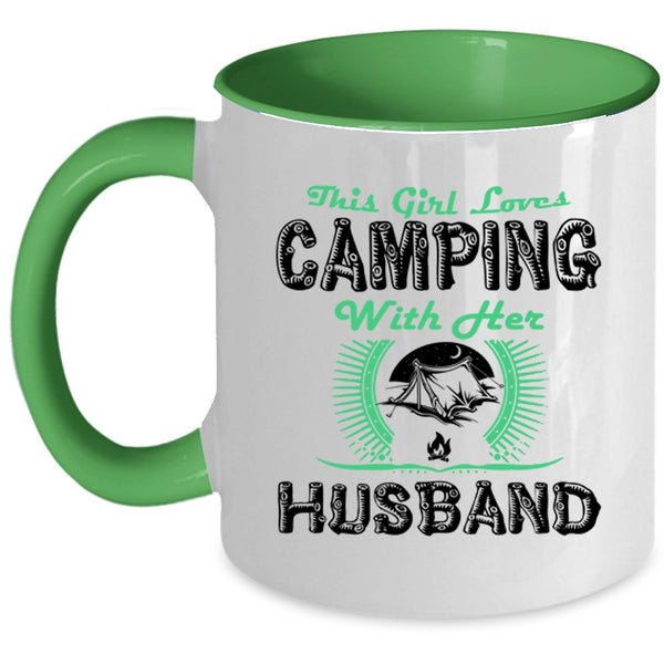 This Girl Loves Camping With Her Husband Cup, Marry Mug
