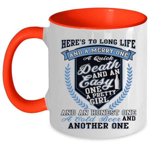 Cold Beer Coffee Mug, Pretty Girl Accent Mug