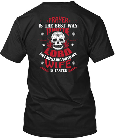 A black t-shirt with the shopify logo