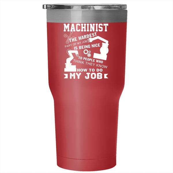 Machinist Tumbler 30 oz Stainless Steel, Best Gift For Machinist Travel Mug