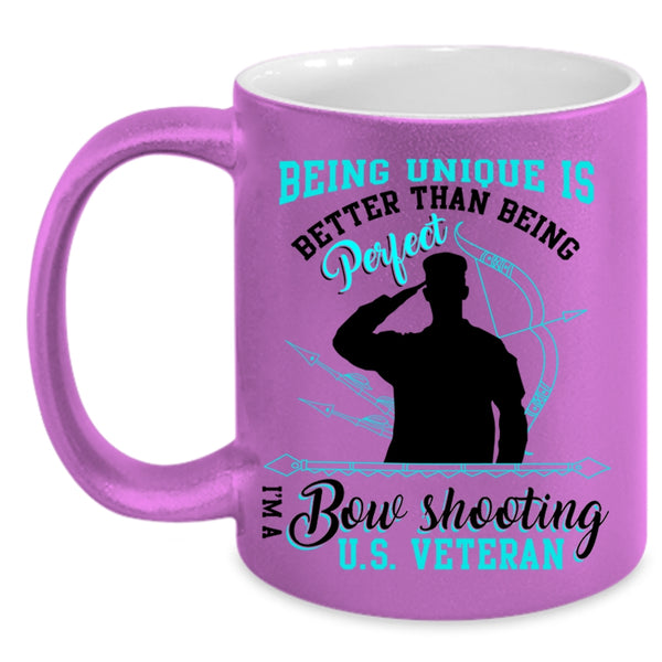 Cool U.S Veteran Coffee Mug, I'm A Bow Shooting U.S Veteran Accent Mug