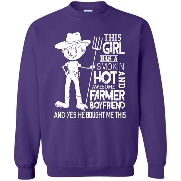 Coolest Farmer's Girlfriend T Shirt, Gift Farmer Sweatshirt