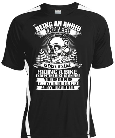 A black t-shirt with the shopify logo