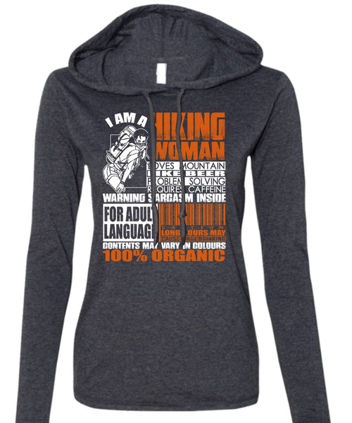 I Am A Hiking Woman T Shirt, Loves Mountain T Shirt (Anvil Ladies Ringspun Hooded)
