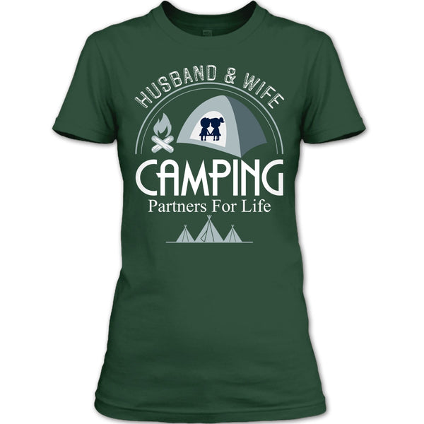 Husband & Wife T Shirt, Camping Partners For Life T Shirt