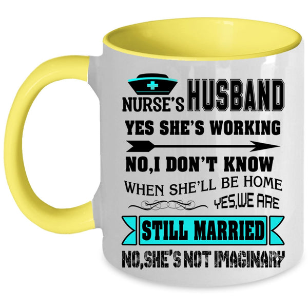 Cute Gift For Nurse's Husband Coffee Mug, Nurse's Husband Accent Mug
