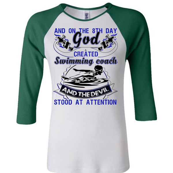 God Created Swimming Coach T Shirt, I Love Swimming T Shirt, Awesome T-Shirts