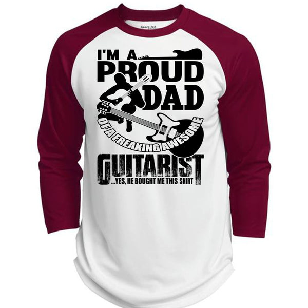 I'm A Proud Dad T Shirt, I Love Guitars T Shirt, Awesome T-Shirts  (Polyester Game Baseball Jersey)