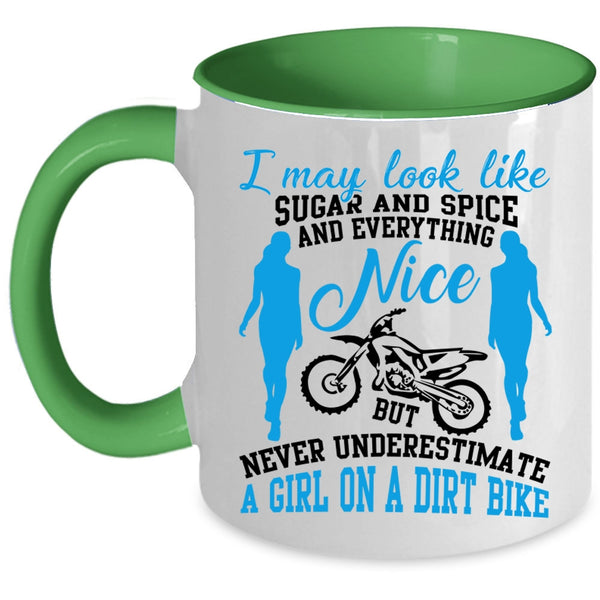 Cool Gift For My Daughter Coffee Mug, A Girl On A Dirt Bike Accent Mug