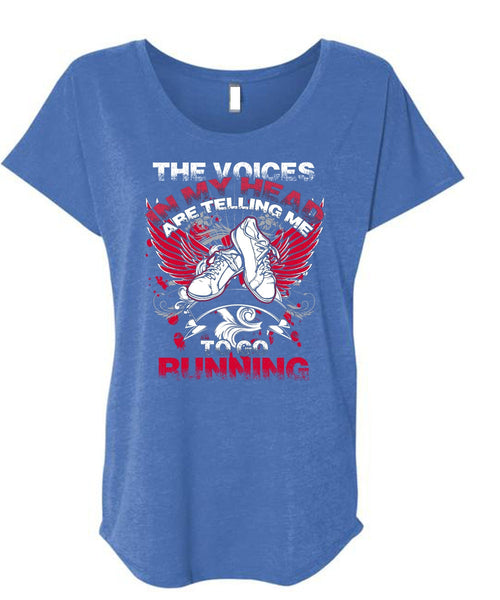 Telling Me To Go Running T Shirt, Being A Runner T Shirt, Cool Shirt (Ladies' Triblend Dolman Sleeve)