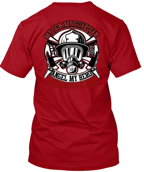 Firefighter's Mom T Shirt, My Son My Guardian Angel T Shirt