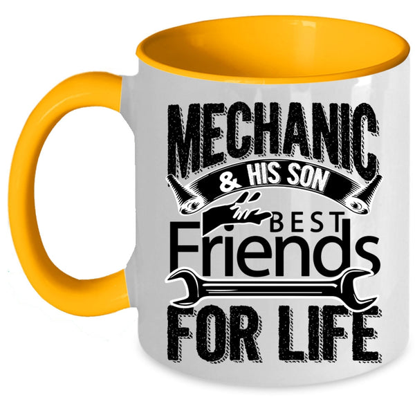 Best Friends For Life Coffee Mug, Mechanic And His Son Accent Mug