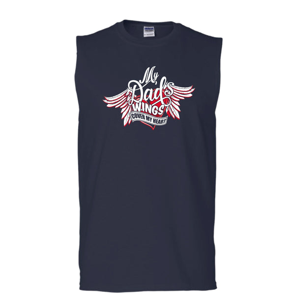 My Dad Wing's Cover My Heart T Shirt, Dad's Wing Tank Top (Men's Cotton Sleeveless)