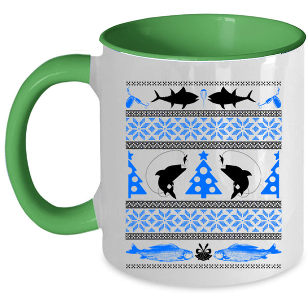 Christmas Tree  Coffee Mug, Funny Fishing Accent Mug
