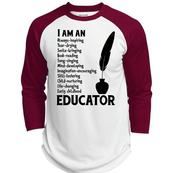 I Am An Educator T Shirt, I Love Teacher T Shirt, Career T Shirt  (Polyester Game Baseball Jersey)