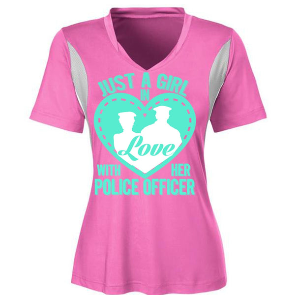 Just A Girl In Love With Her Police Officer T Shirt, I Love Police T Shirt, Awesome T-Shirts