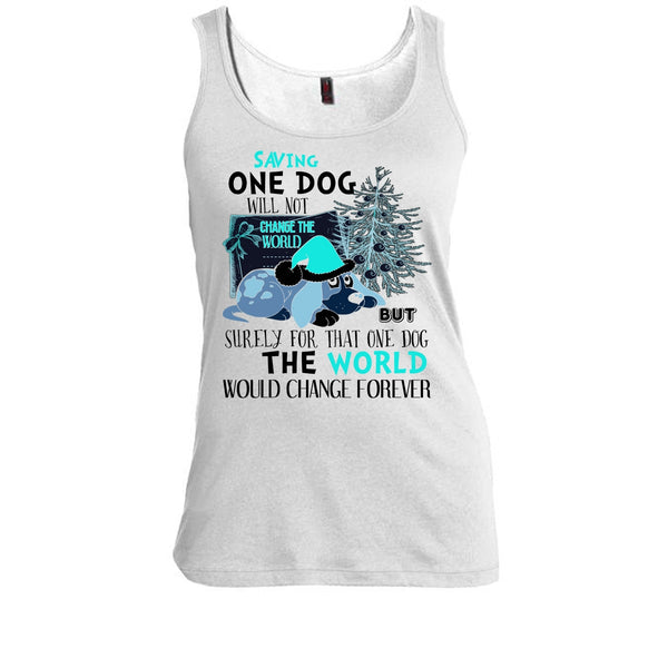 Saving One Dog Will Not Change The world T Shirt, Dog Happy Merry Christmas T Shirt, Awesome t-shirts