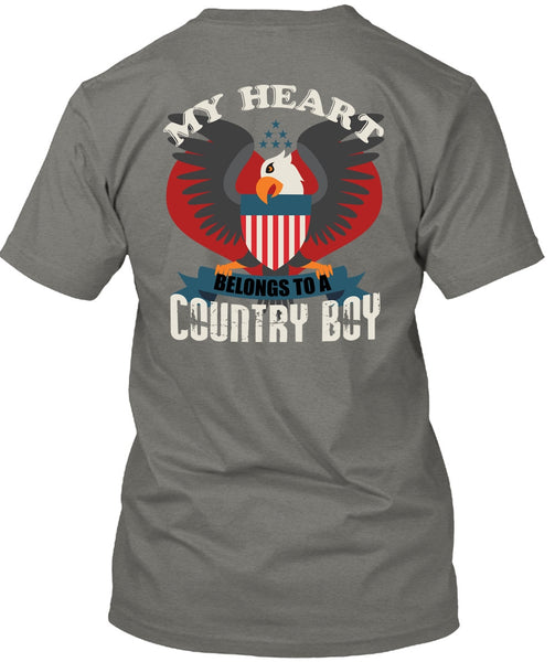 My Heart Belongs To A Country Boy T Shirt, Being A Veteran T Shirt