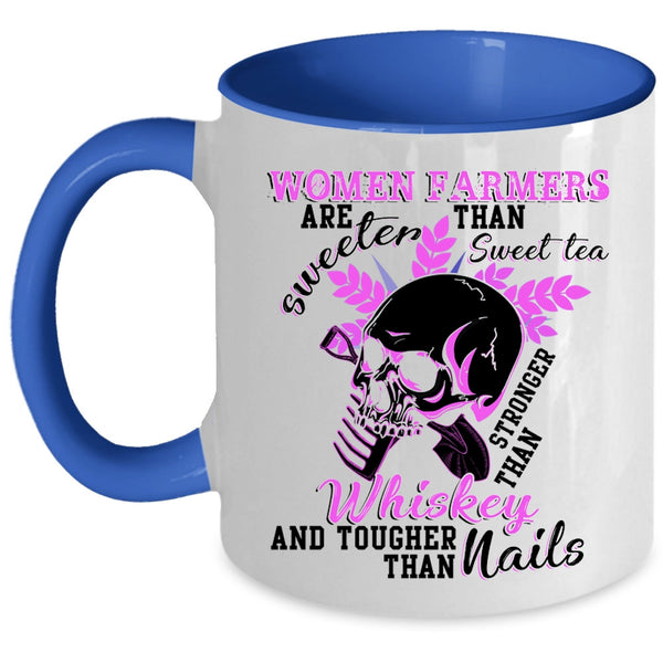 Funny Coffee Mug, Women Farmers Are Sweeter Than Sweet Tea Accent Mug