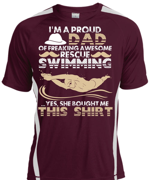 I'm A Proud Dad T Shirt, I Love Swimming T Shirt, Cool Shirt