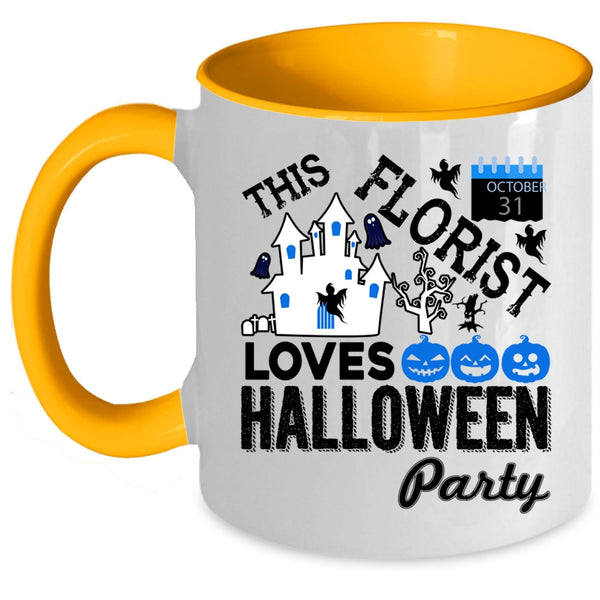 Scary Coffee Mug, This Florist Loves Halloween Party Accent Mug