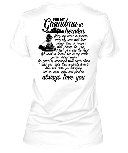 For My Grandma In Heaven T Shirt, I Love Grandma T Shirt