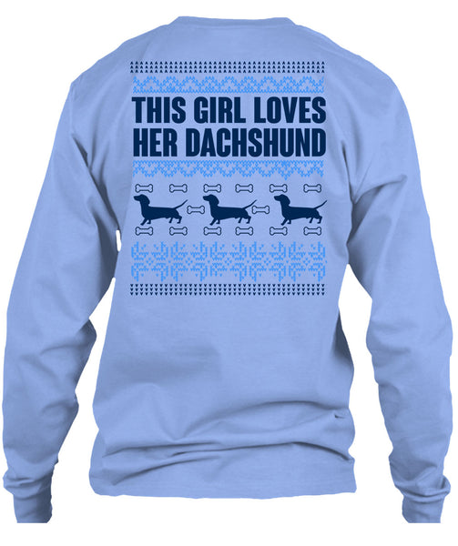 This Girl Loves Her Dachshund T Shirt, This Girl Loves Christmas T Shirt