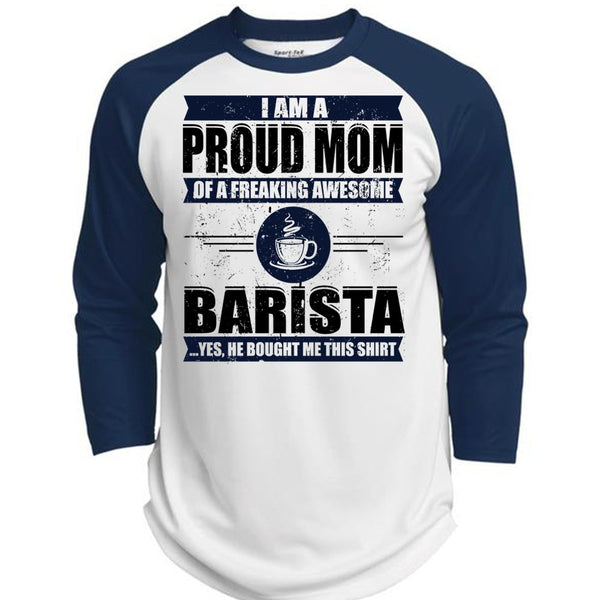 I Am A Proud Mom T Shirt, I Love Barista T Shirt, Awesome T-Shirts  (Polyester Game Baseball Jersey)